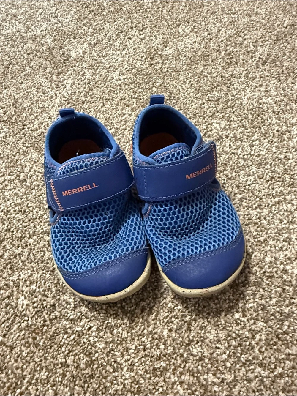 Merrell Kids Blue Mesh Hook-and-Loop Water Shoes